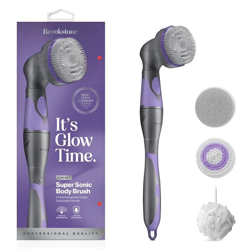 brookstone-5-piece-electric-body-bath-brush-long-handled-spin-brush-with-4-heads image 3