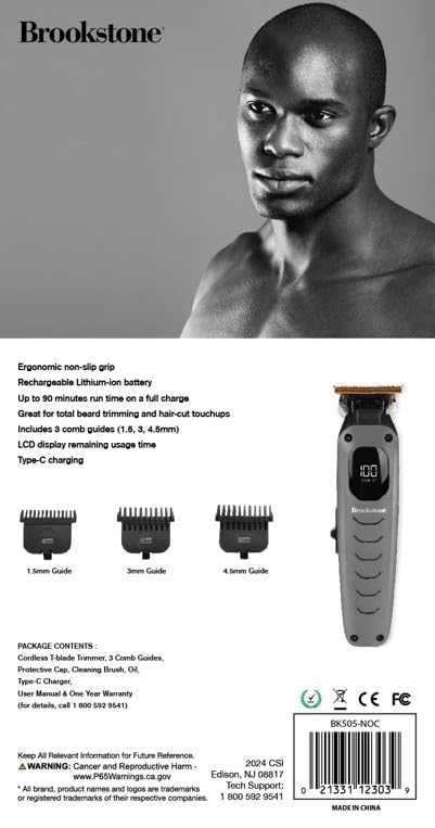 brookstone-t-blade-hair-clipper-professional-precision-trimmer-with-lcd-display- image 2