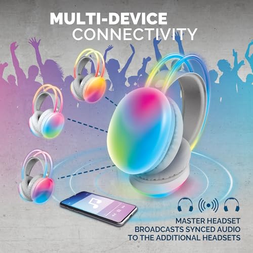 brookstone-wireless-silent-disco-headphones-with-multicolor-led-lights-bluetooth image 8