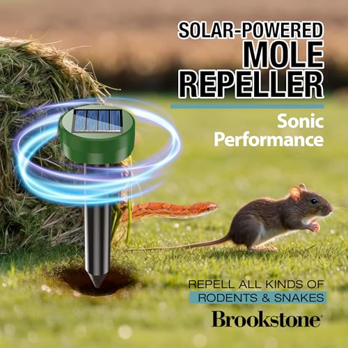 brookstone-solar-powered-yard-repeller-4-pack-ultrasonic-vibration-ground-device image 7