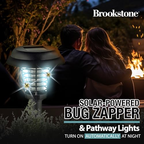 brookstone-solar-powered-bug-zapper-and-pathway-light-2-pack image 8