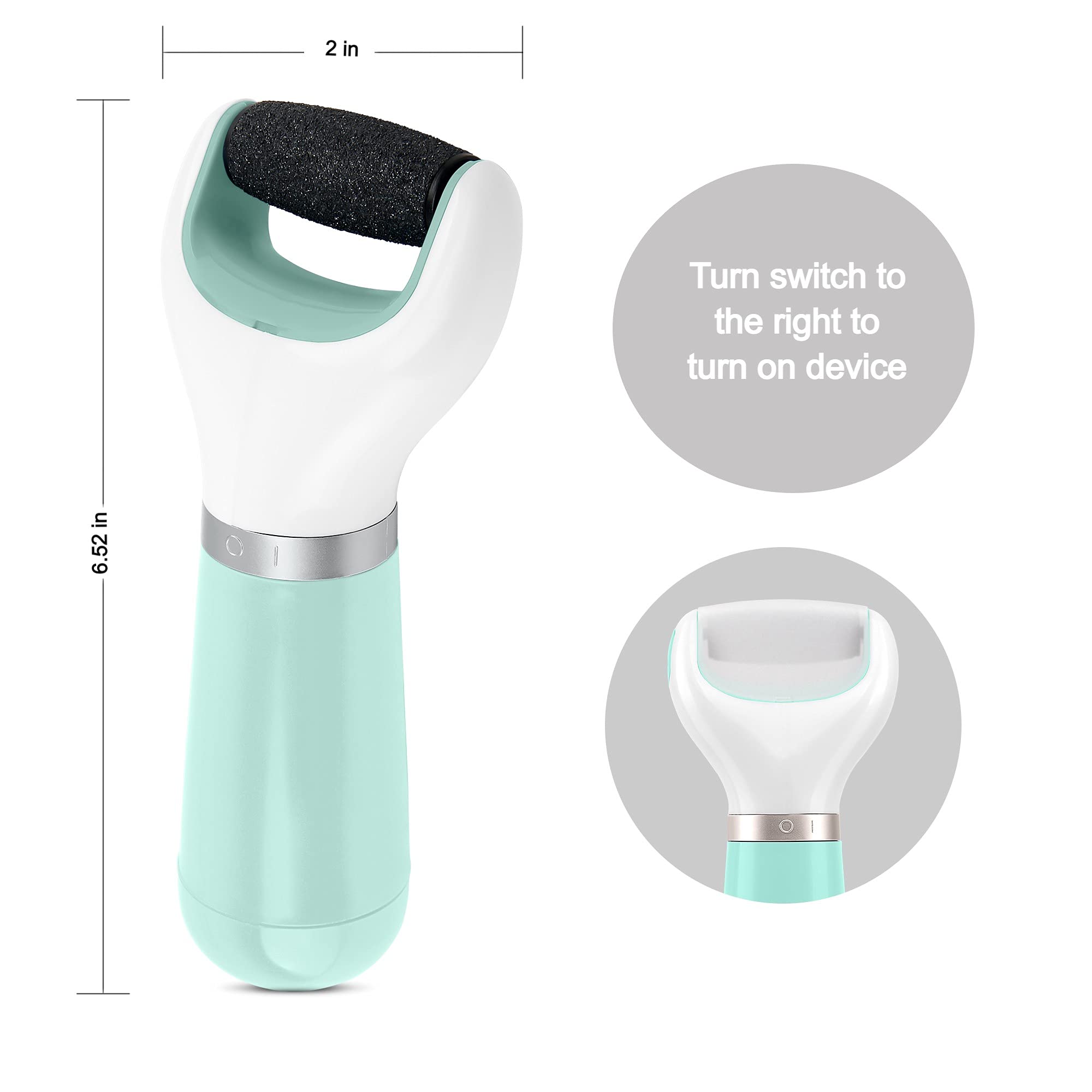 brookstone-electric-foot-callus-remover-diamond-micro-mineral-roller-battery-ope-2 image 2