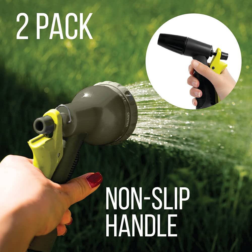 brookstone-2-piece-garden-hose-nozzle-8-mode-adjustable-spray-nozzle-pistol-nozz image 4