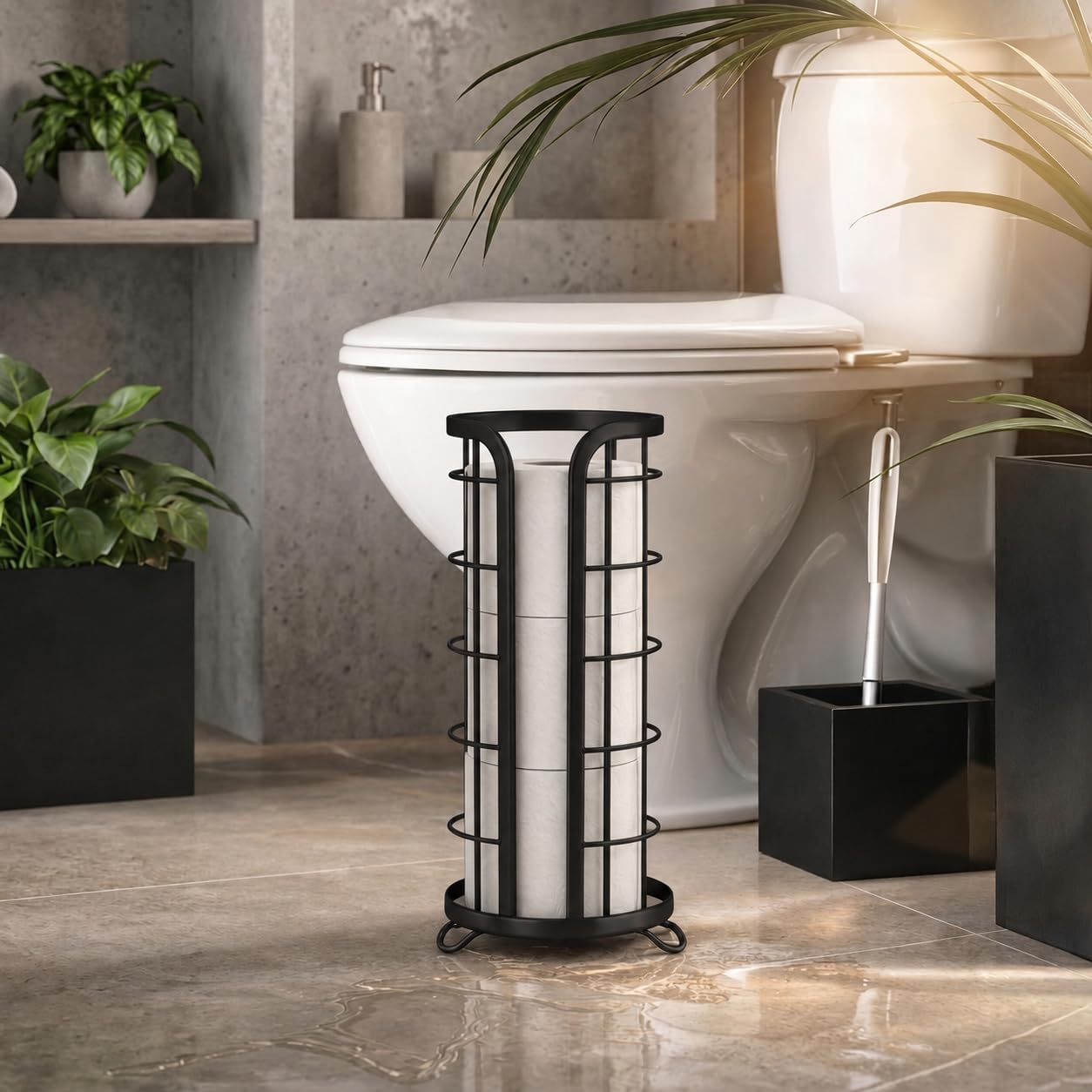 brookstone-reserve-freestanding-toilet-paper-holder-stand-with-storage-holds-meg image 5