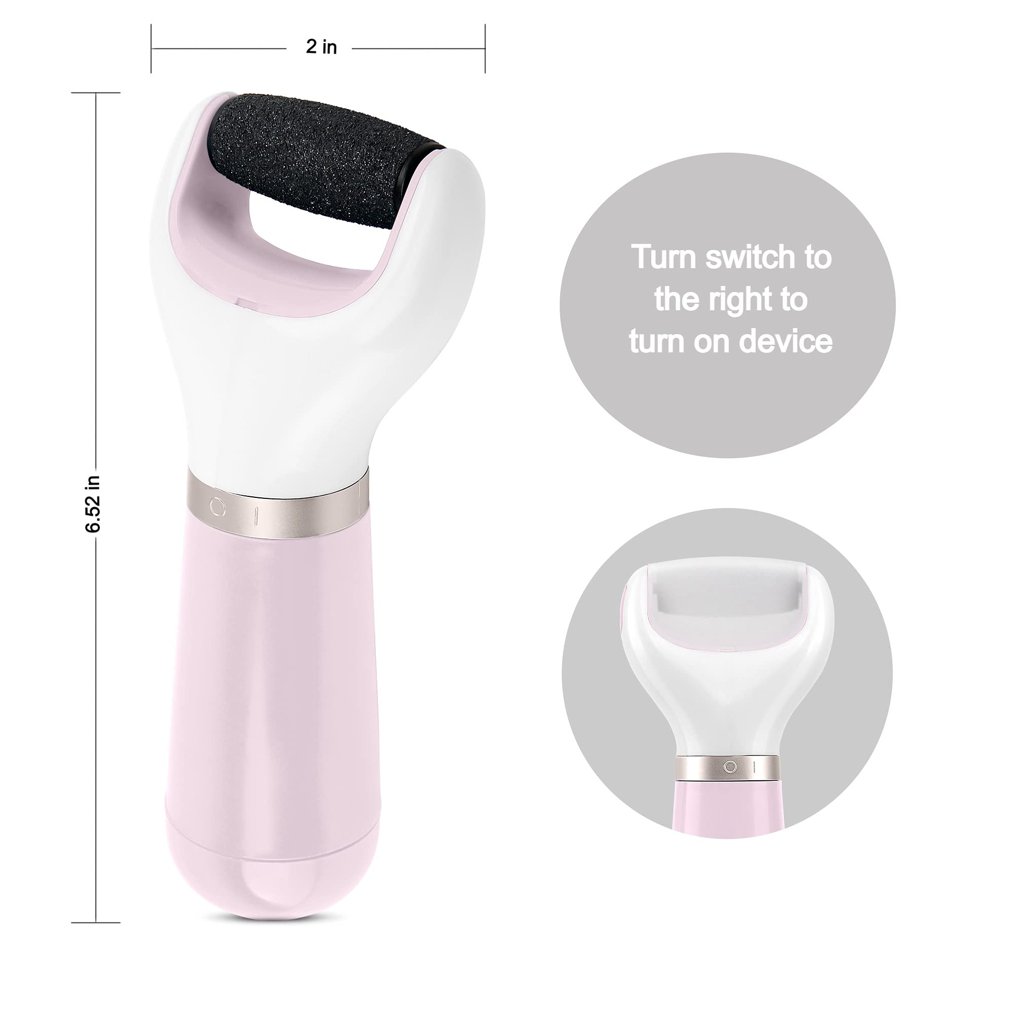 brookstone-electric-foot-callus-remover-diamond-micro-mineral-roller-battery-ope image 2
