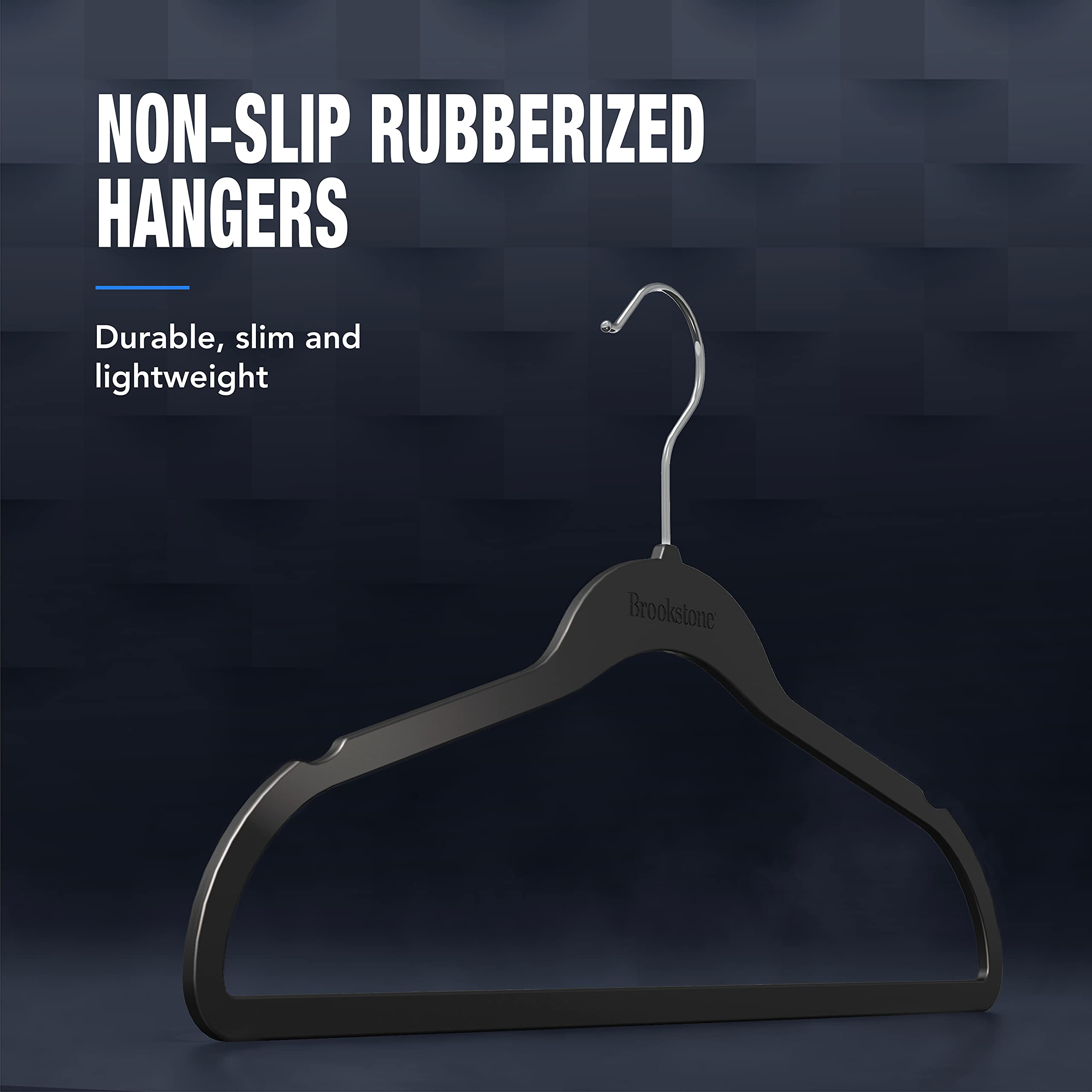 brookstone-10-pack-non-slip-rubber-coated-plastic-hangers-ultra-slim-heavy-duty- image 6