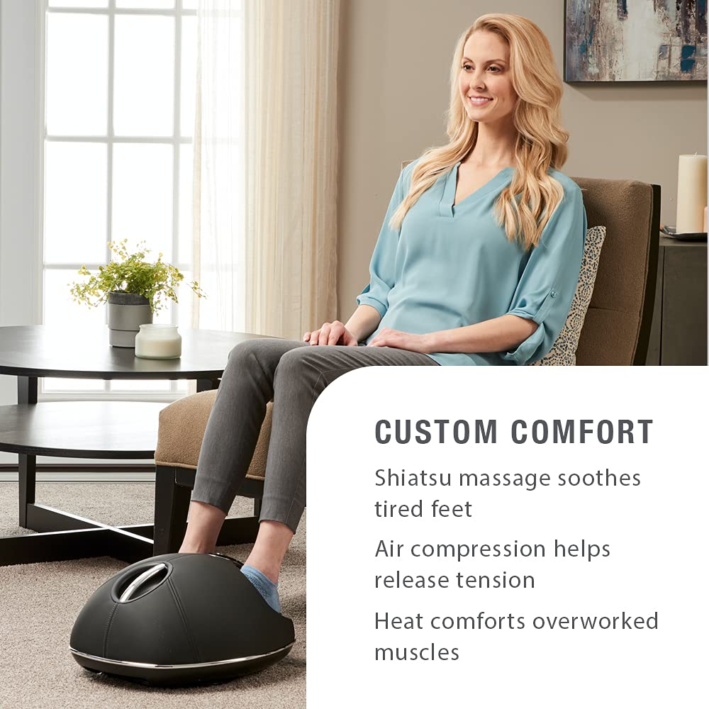 brookstone-shiatsu-foot-massager-with-heat-and-air-compression-grey image 3