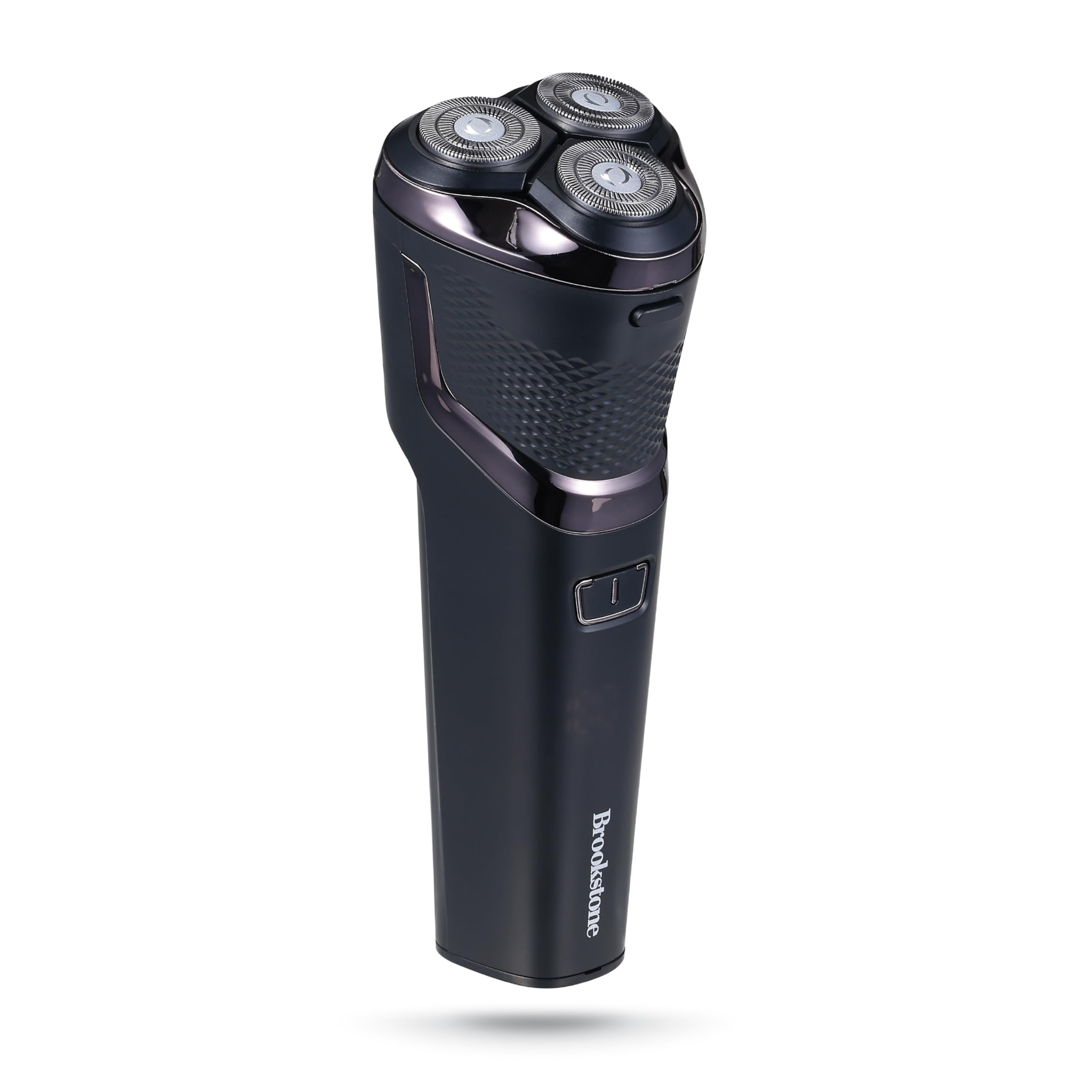 brookstone-3-head-rotary-shaver-rechargeable-t-blade-groomer-led-display-black image 1