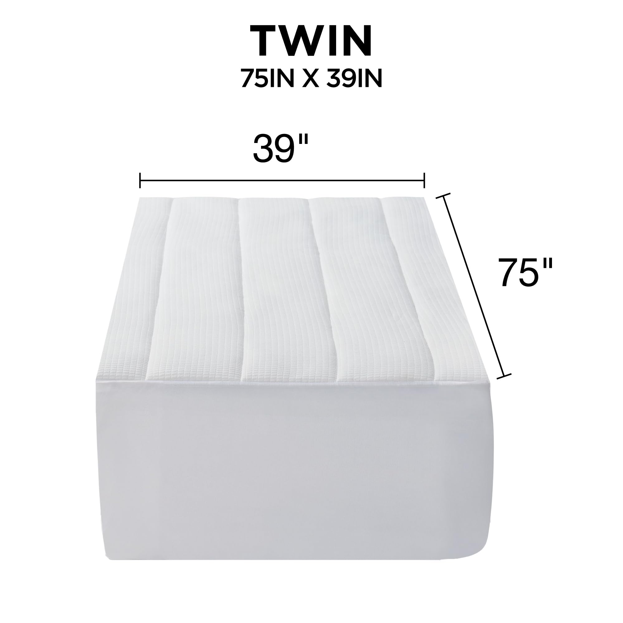 brookstone-matelass-knit-heated-mattress-pad-twin-size-10-heat-settings-auto-shu image 7