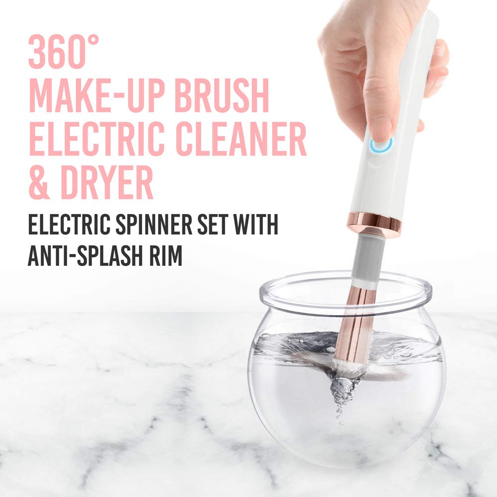 brookstone-30-second-electric-makeup-brush-cleaner-spinner-washer-dryer-with-8-s image 2
