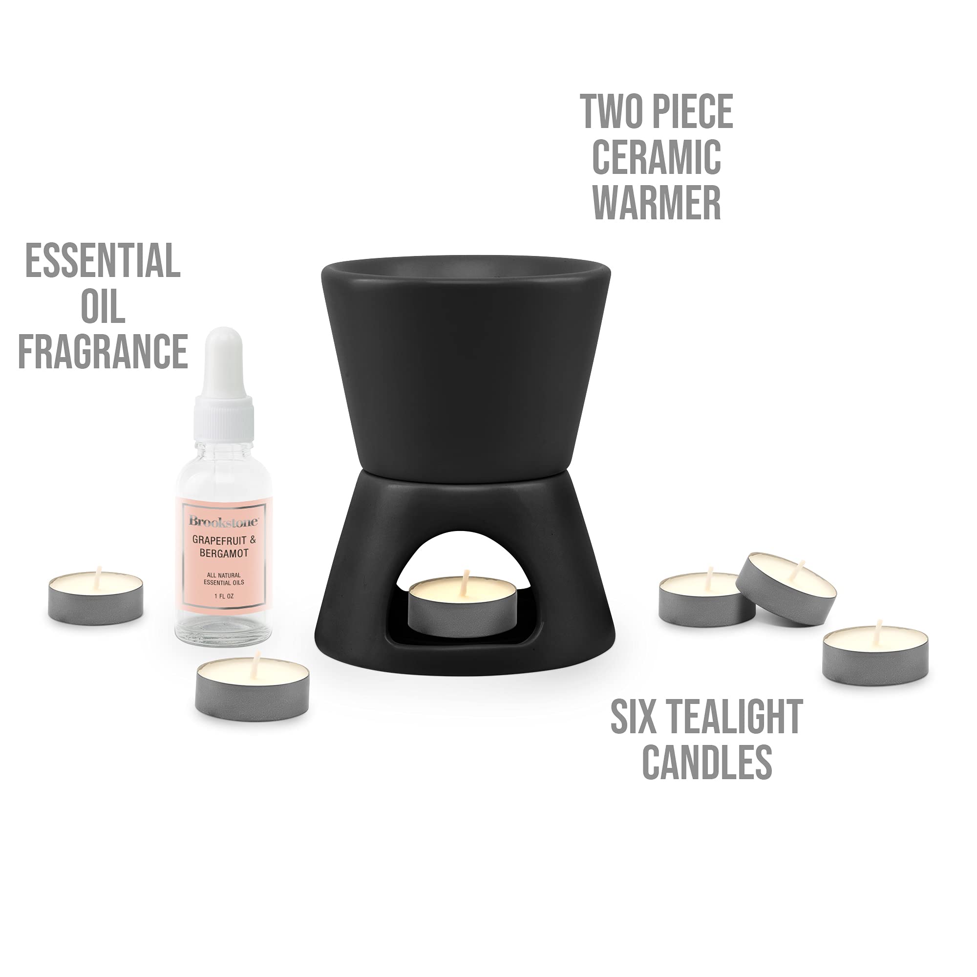 brookstone-2-in-1-tea-light-ceramic-diffuser-and-wax-warmer-grapefruit-bergamot- image 2