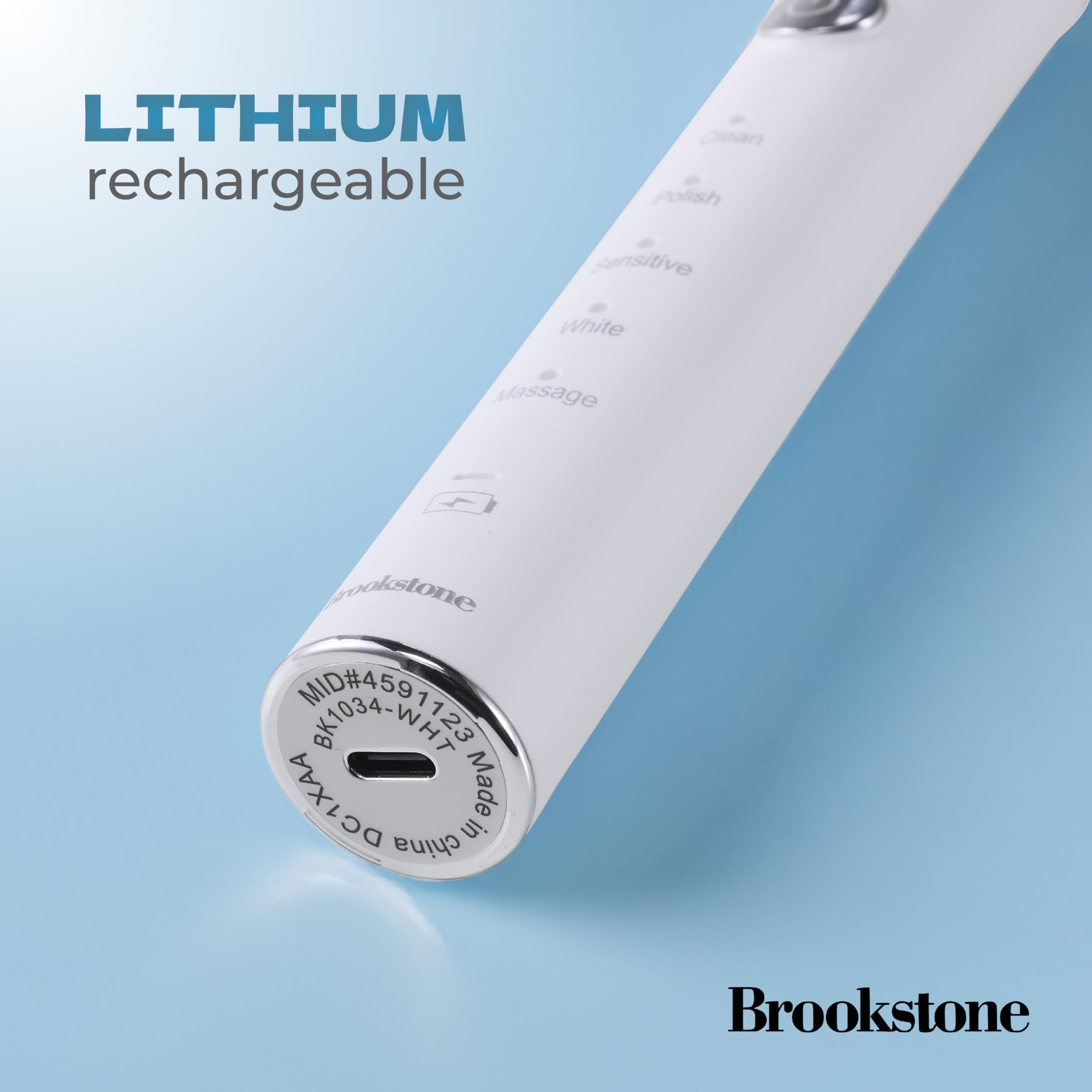 brookstone-sonic-electric-power-toothbrush-5-brushing-modes-with-2-minute-timer- image 3