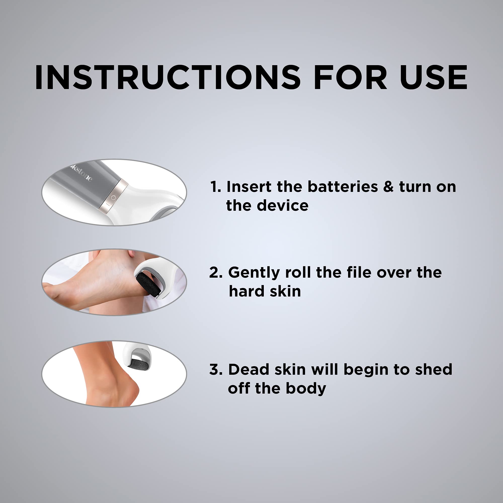 brookstone-electric-callus-remover-with-3-replacement-diamond-rollers-rose-gold- image 5