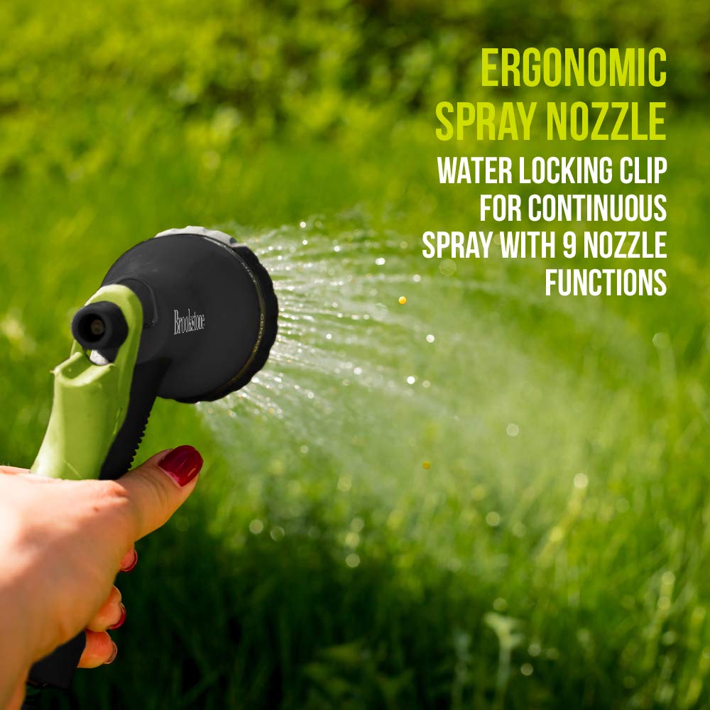 brookstone-25-ft-coil-hose-with-multiple-function-nozzle-9-spray-settings-memory image 6