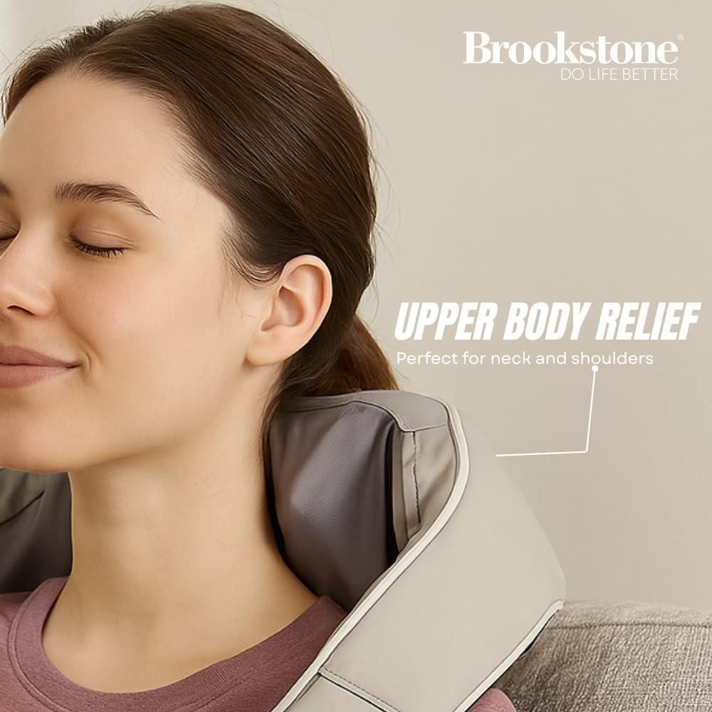 brookstone-cordless-trapezius-shiatsu-massager-with-heat-deep-kneading-neck-shou image 3