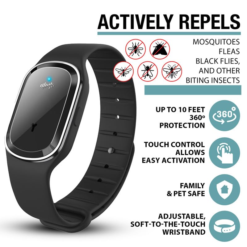 brookstone-ultrasonic-mosquito-repelling-wristband-rechargeable-waterproof-chemi image 5