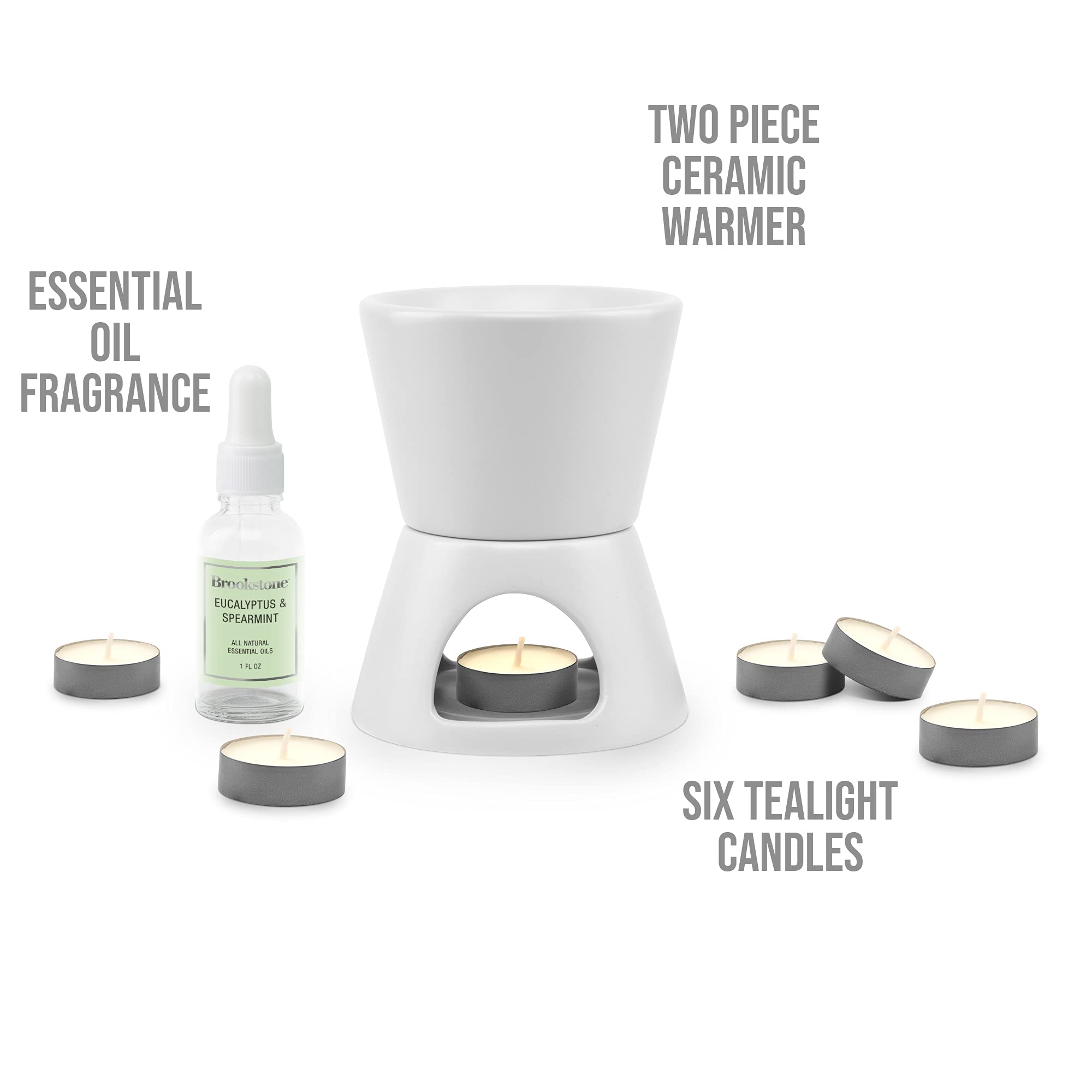 brookstone-2-in-1-tea-light-ceramic-diffuser-and-wax-warmer-eucalyptus-spearmint image 2