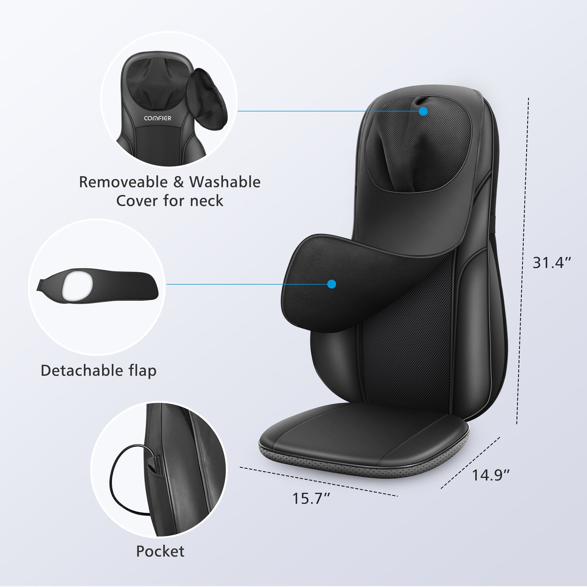 comfier-2113-leather-shiatsu-back-and-neck-massager-with-heat image 7