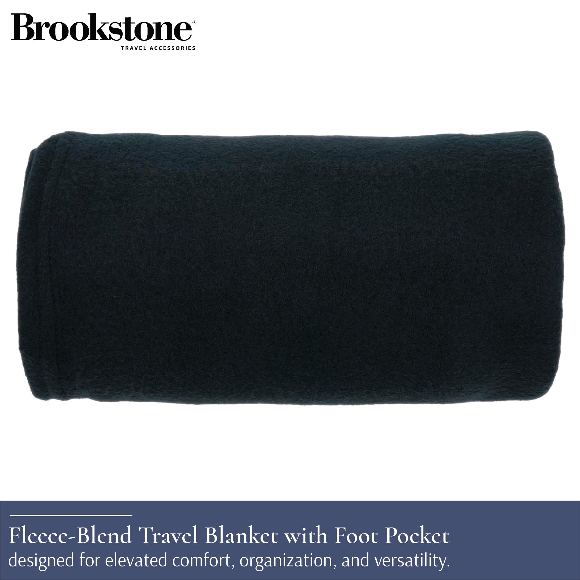 brookstone-travel-blanket-with-foot-pocket-super-soft-fleece-throw-lightweight-c image 2