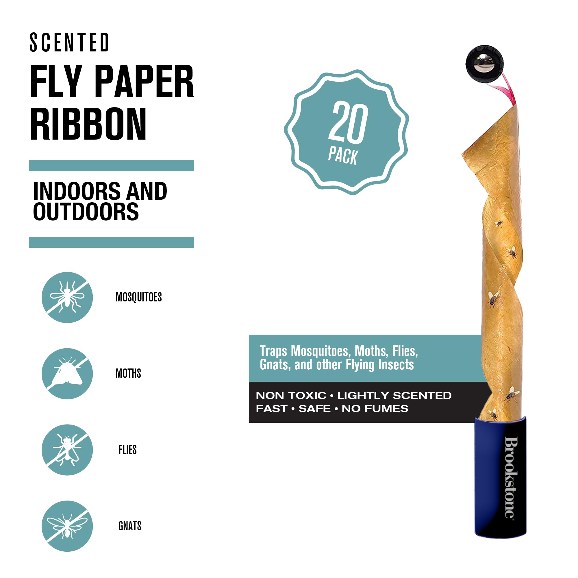 brookstone-fly-ribbon-20-pack-lightly-scented-adhesive-traps-for-indoor-outdoor- image 5