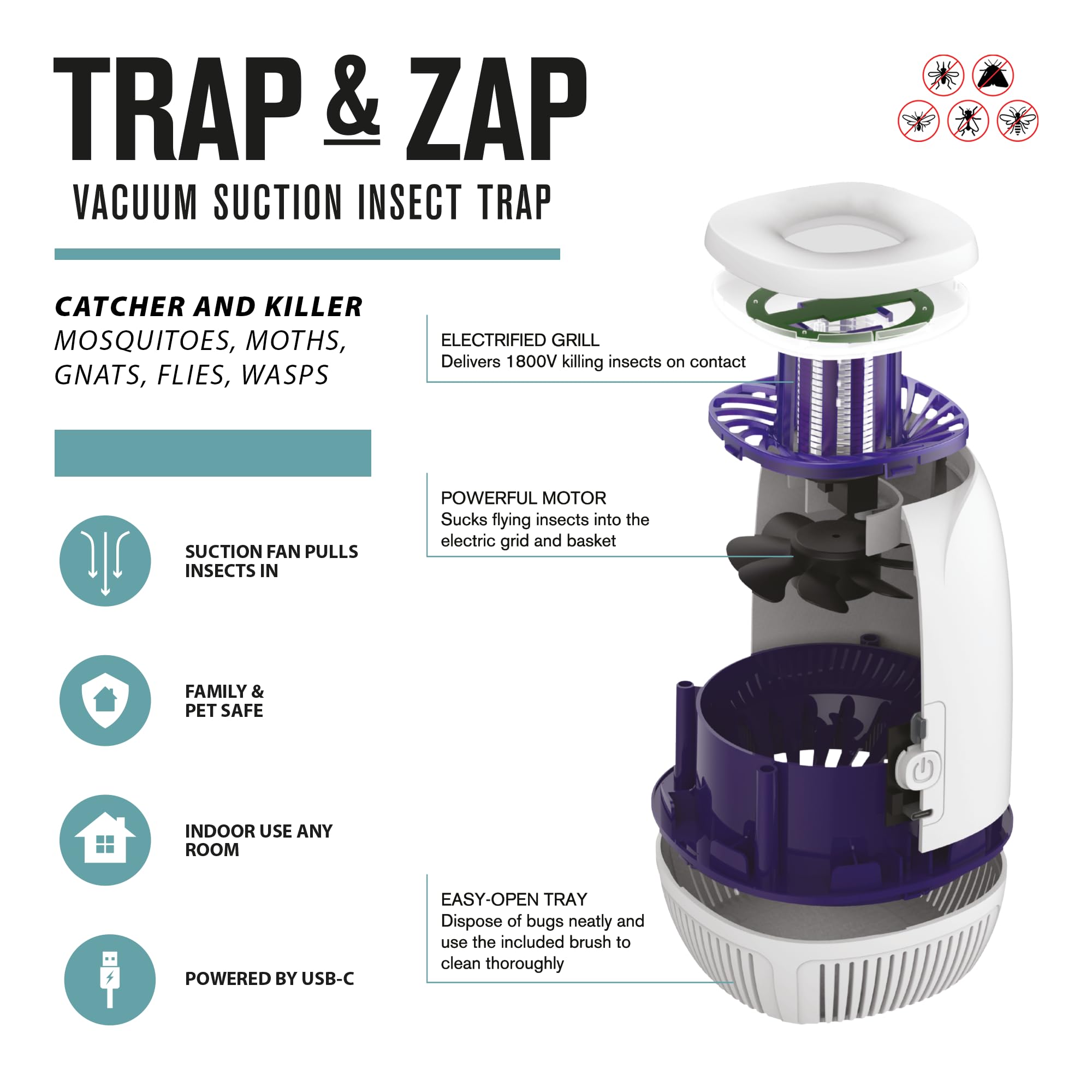 brookstone-trap-zap-rechargeable-tabletop-bug-trap-with-suction-indoor-pest-cont image 5