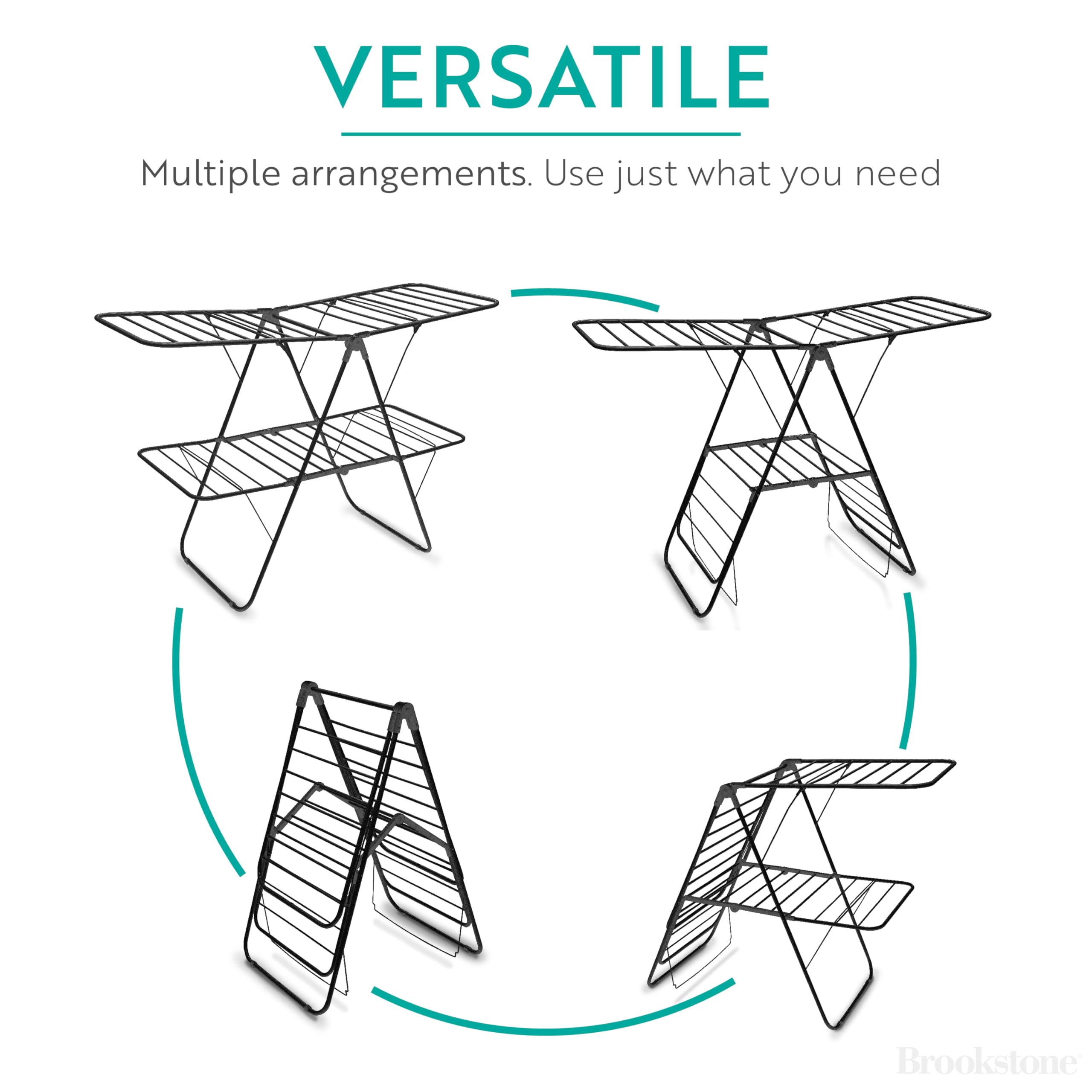 brookstone-2-tier-folding-drying-rack-heavy-duty-collapsible-laundry-clothes-dry image 4