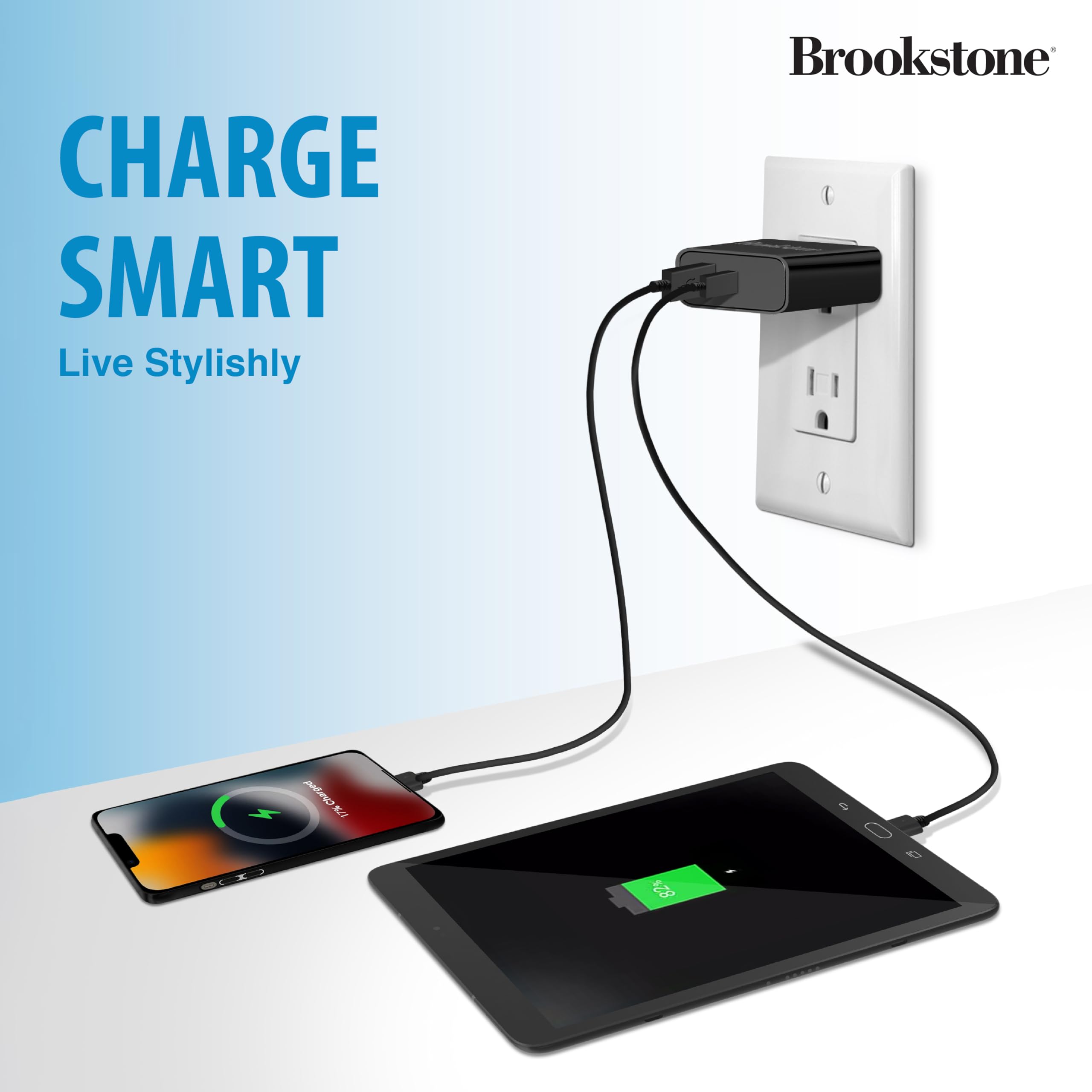 brookstone-dual-port-fast-charging-adapter-20w-usb-c-usb-a-wall-charger-for-ipho image 7