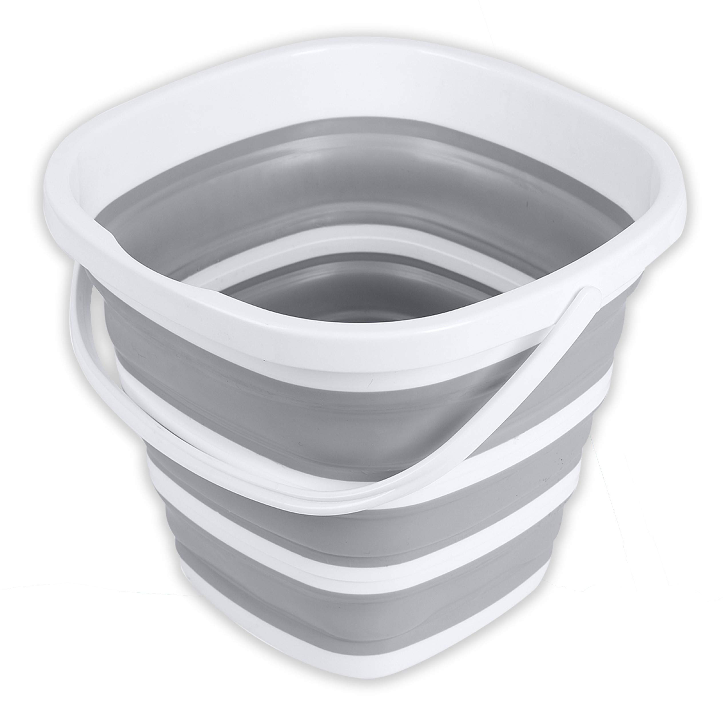 brookstone-collapsible-bucket-foldable-cleaning-bucket-with-handle-2-6-gal-10l-s image 1