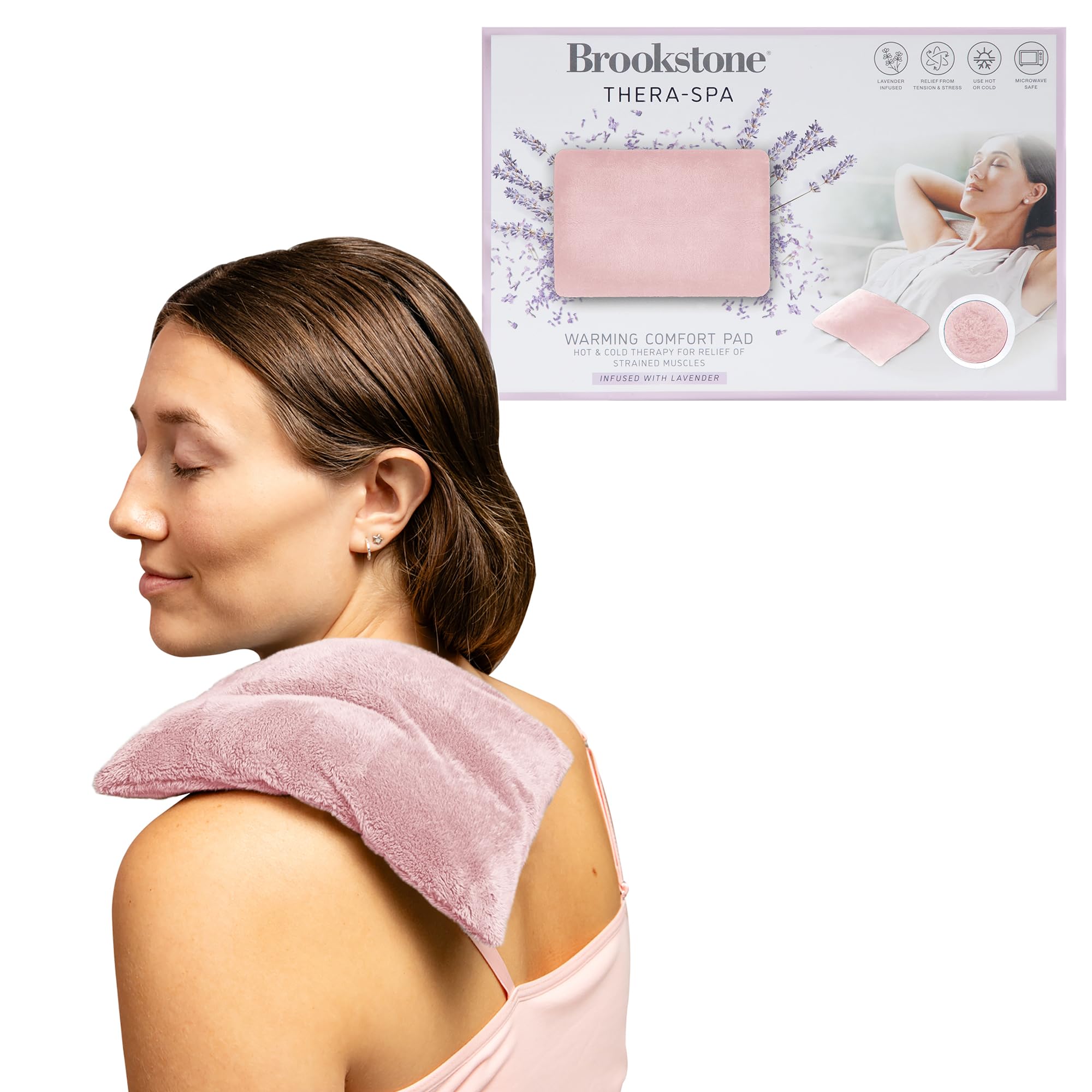 brookstone-hot-cold-microwavable-heating-pad-for-period-cramps-plush-cover-laven image 2