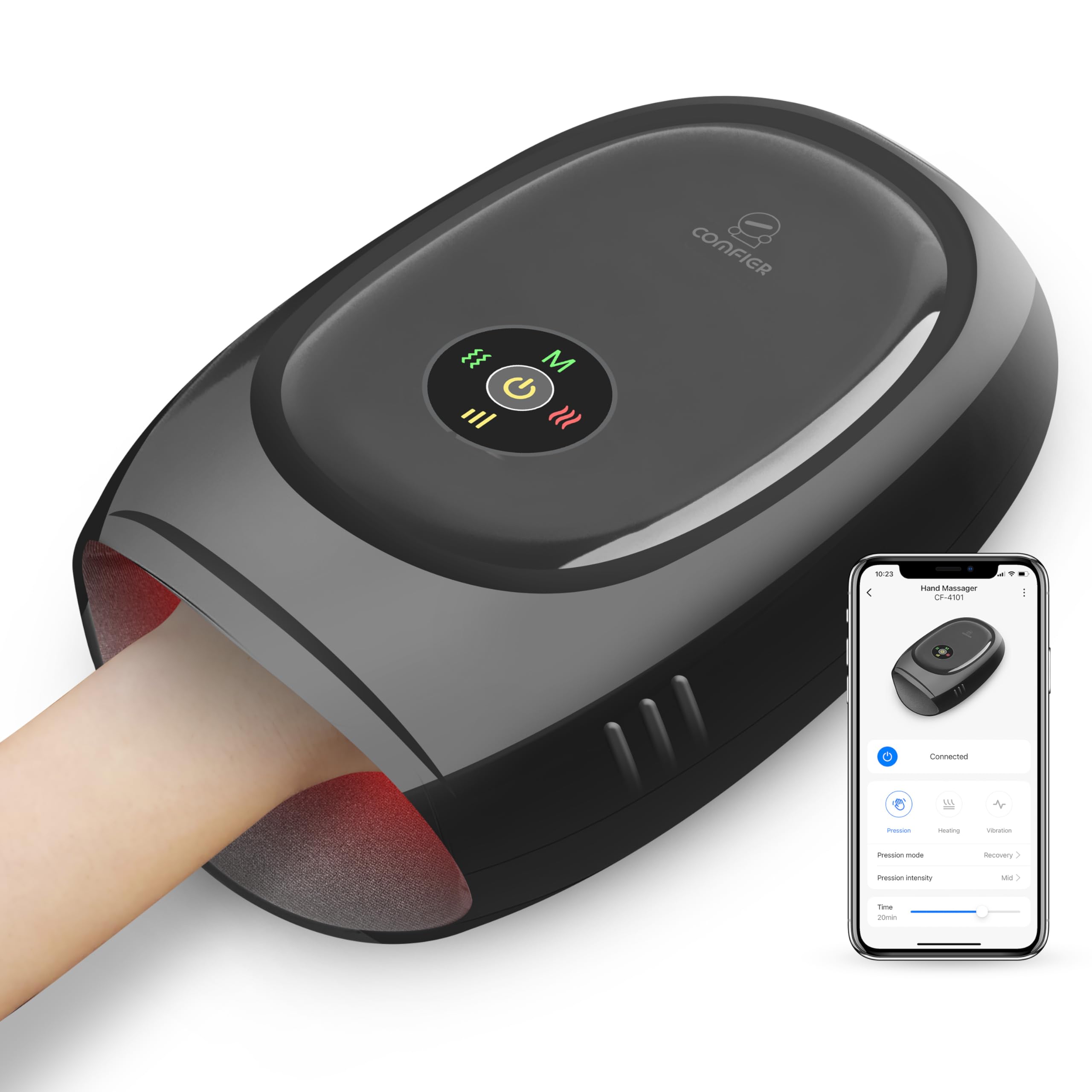 comfier-cordless-hand-massager-with-heat-and-compression-app-control-for-arthrit image 1