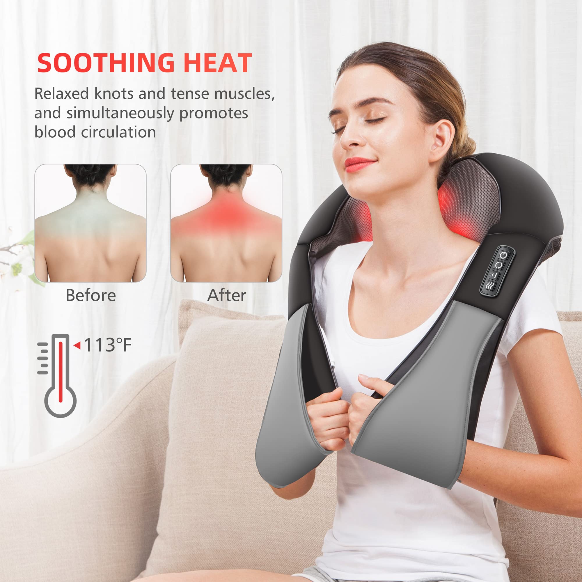 comfier-back-neck-massager-with-heat-shiatsu-shoulder-massager-2-intensity-level image 4