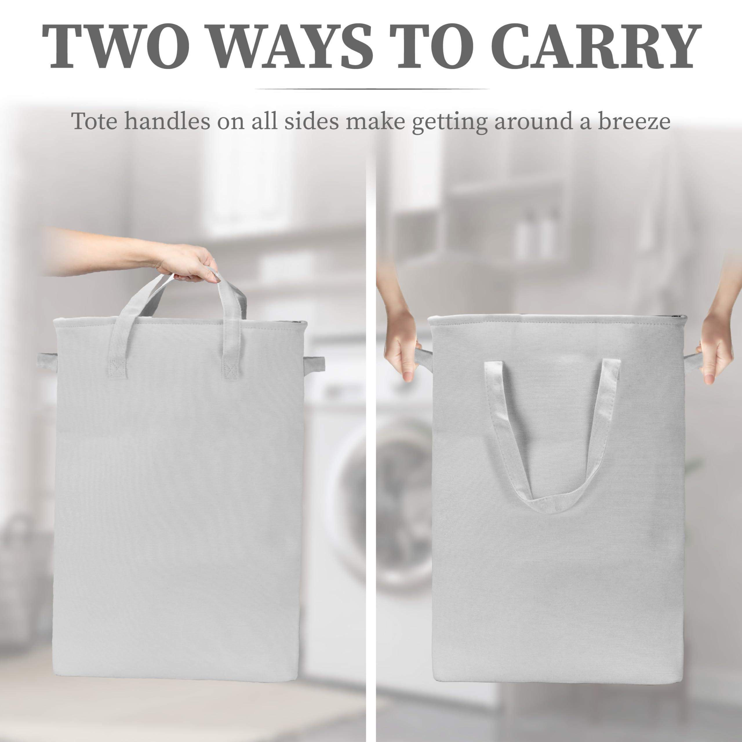 brookstone-slim-laundry-hamper-with-handles-foldable-travel-laundry-bag-for-dirt image 4