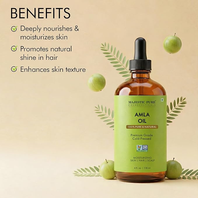 majestic-pure-amla-oil-4-oz-118-ml-cold-pressed-carrier-oil-with-dropper-for-hai image 2