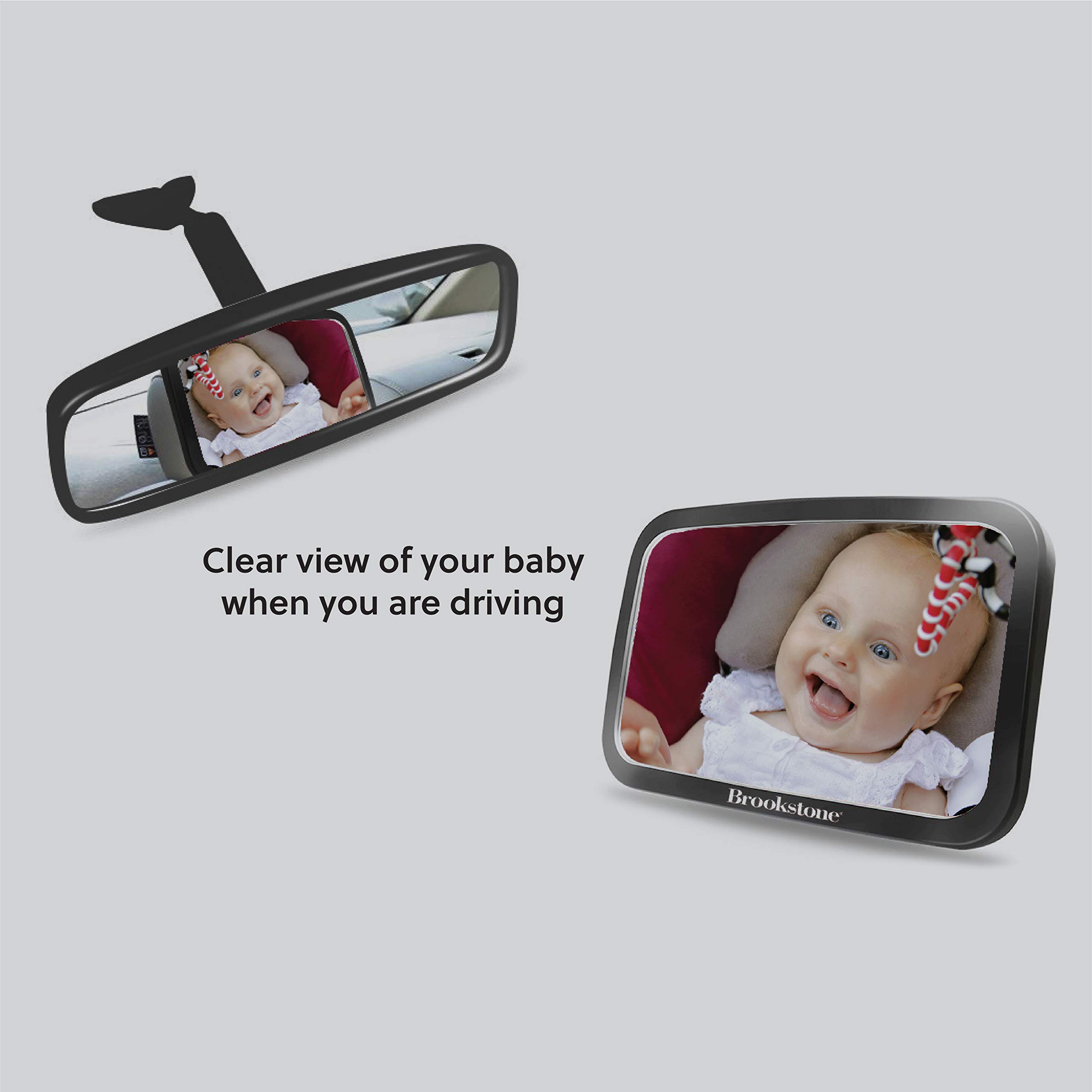 brookstone-baby-car-mirror-shatterproof-wide-view-car-seat-mirror-for-newborns-e image 2