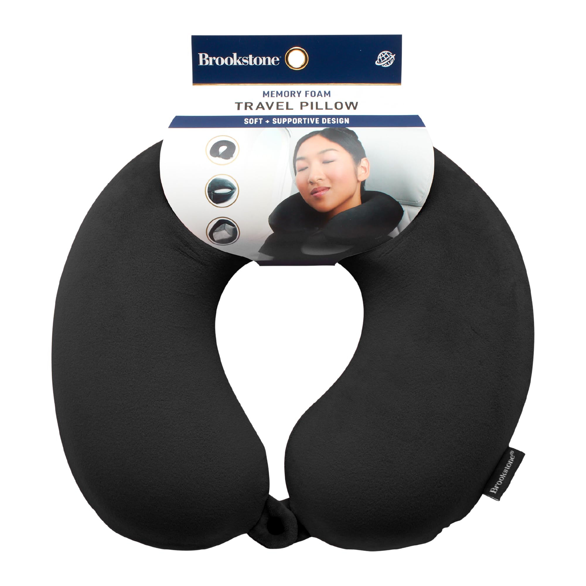 brookstone-travel-neck-pillow-lightweight-u-shaped-memory-foam-pillow-for-airpla image 1