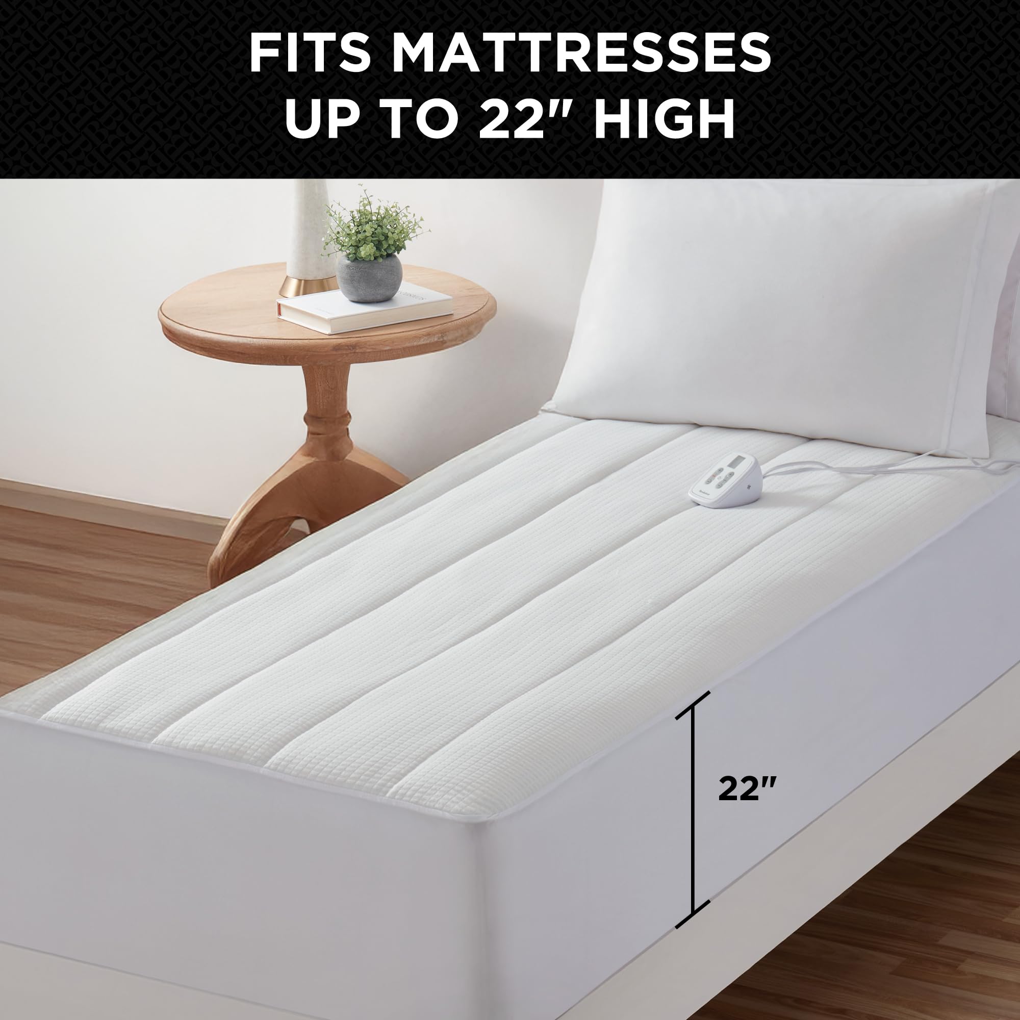 brookstone-matelass-knit-heated-mattress-pad-twin-size-10-heat-settings-auto-shu image 4