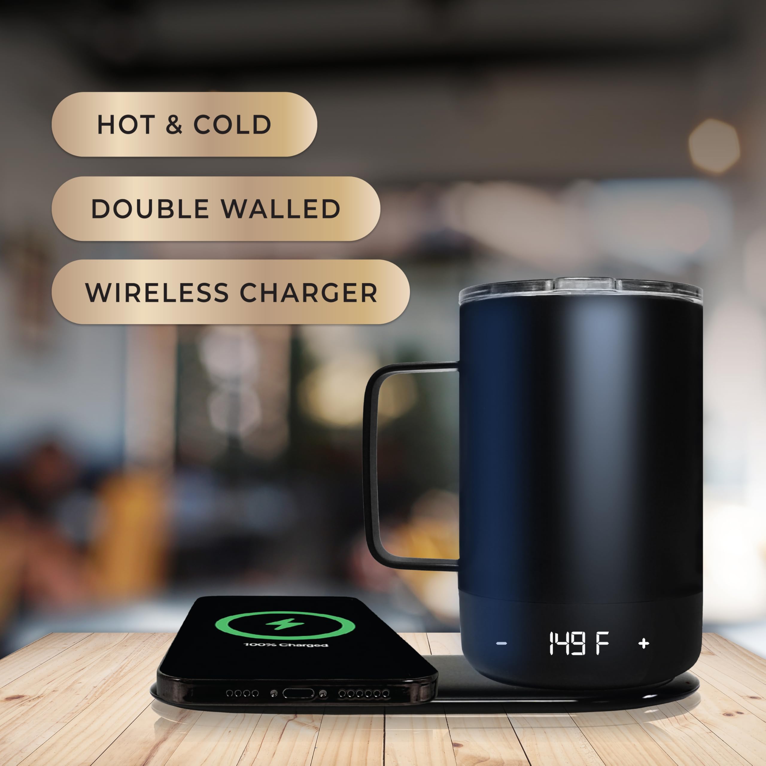 brookstone-smart-self-heating-travel-mug-wireless-phone-charging-station-11-oz-t image 2