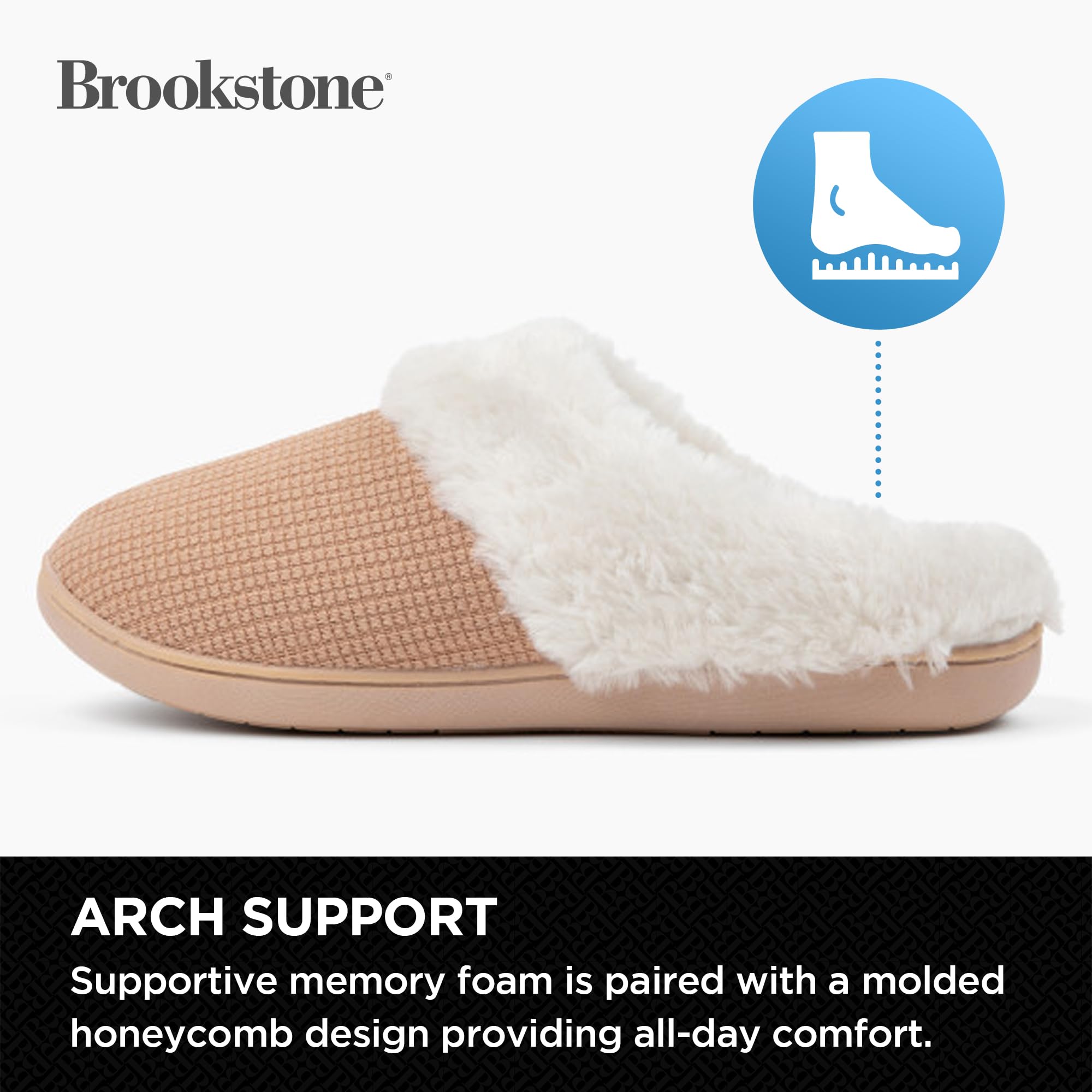 brookstone-classic-comfort-memory-foam-indoor-slippers-for-women-plush-non-slip- image 6