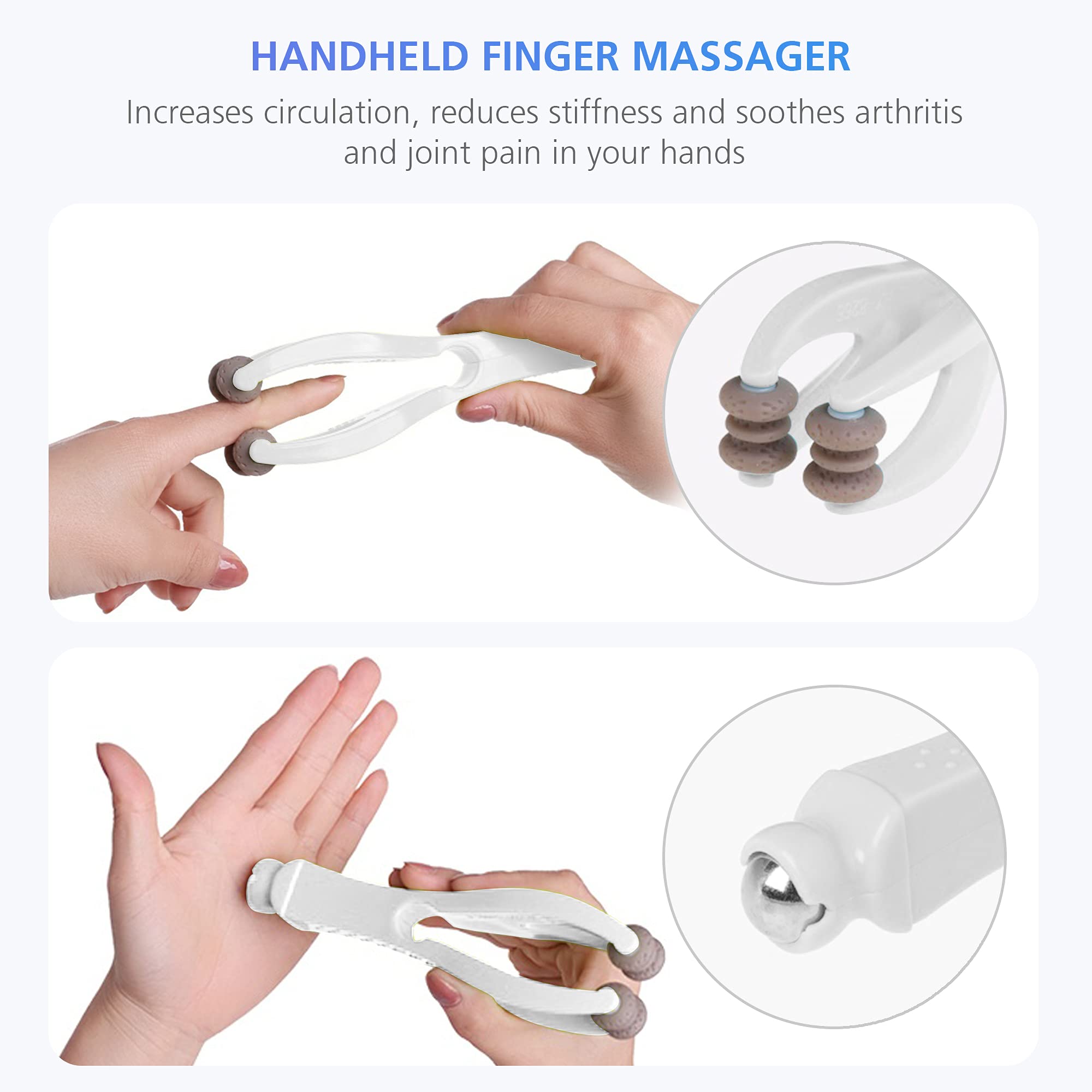 comfier-rechargeable-cordless-hand-massager-with-heat-compression-classic-white image 7