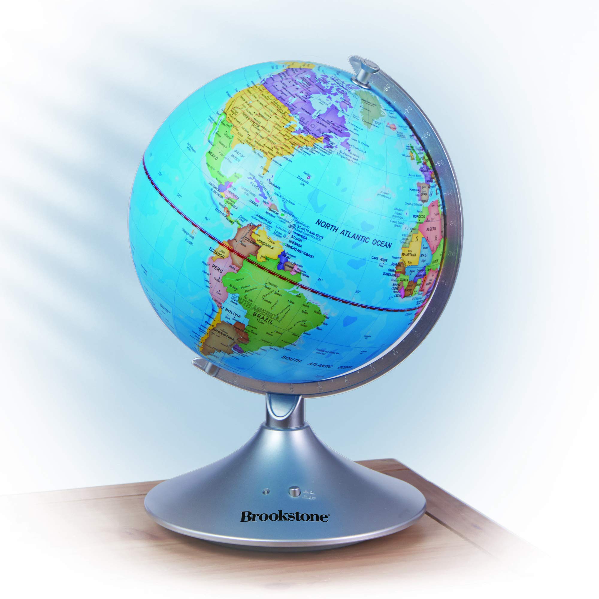 brookstone-interactive-illuminated-globe-for-kids-9-inch-light-up-world-and-cons image 2
