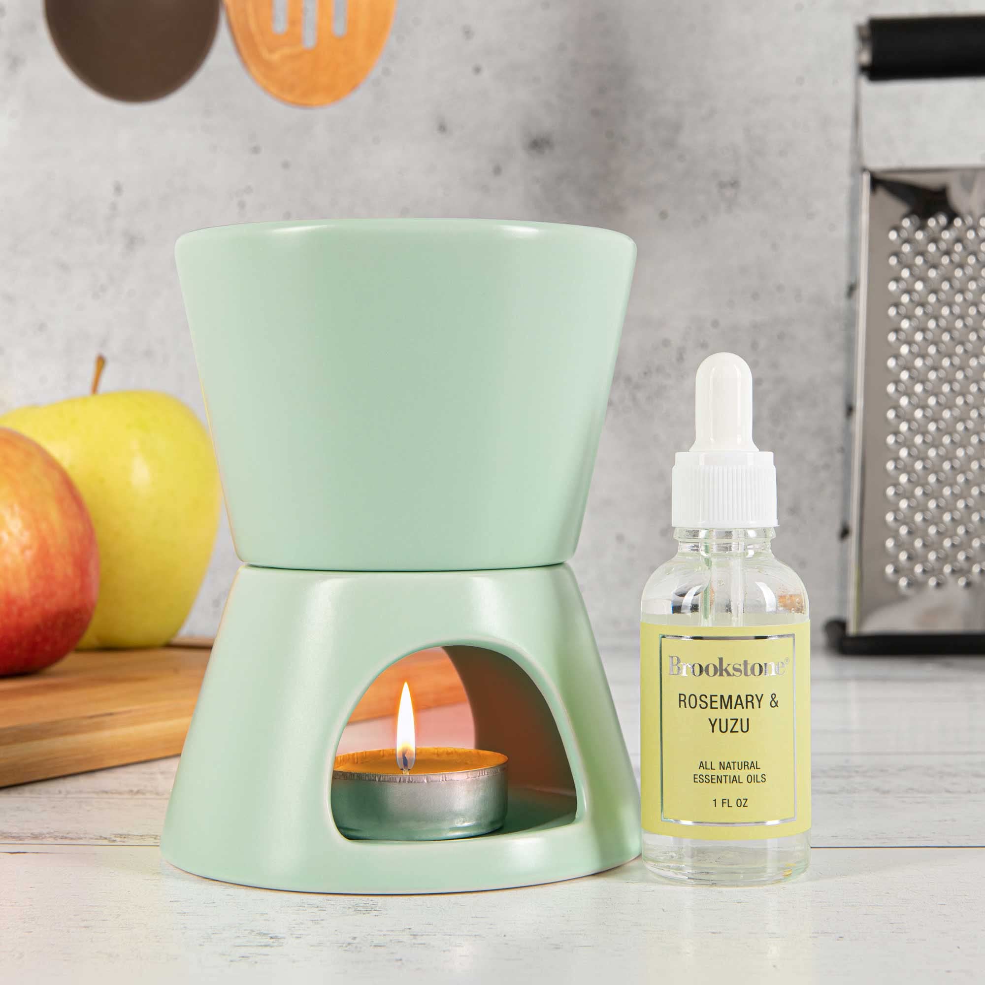brookstone-2-in-1-tea-light-ceramic-diffuser-and-wax-warmer-rosemary-yuzu-aromat image 6