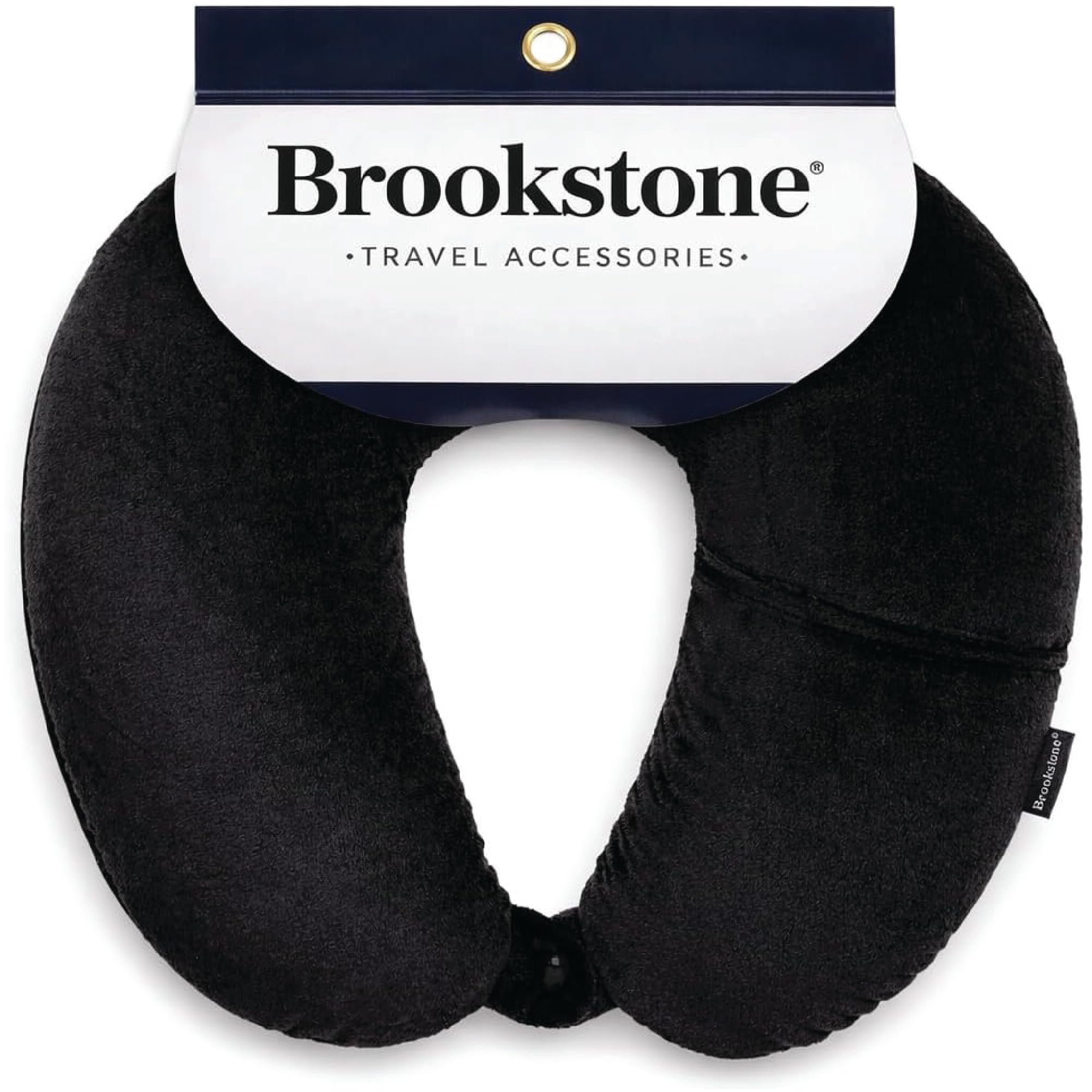 brookstone-microbead-neck-pillow-super-soft-cozy-lightweight-travel-pillow-with- image 1