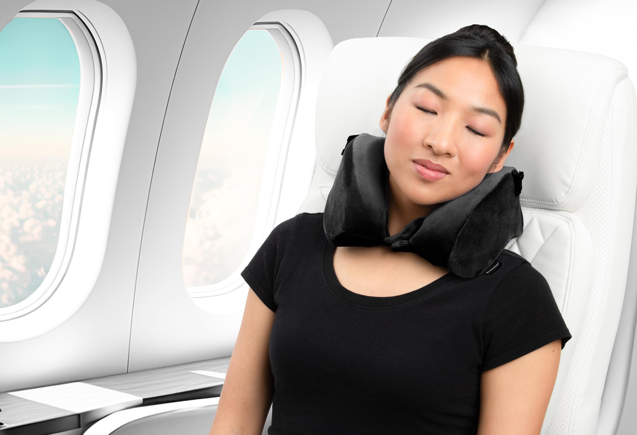 brookstone-2-in-1-memory-foam-travel-pillow-u-shaped-neck-support-for-plane-trai image 5