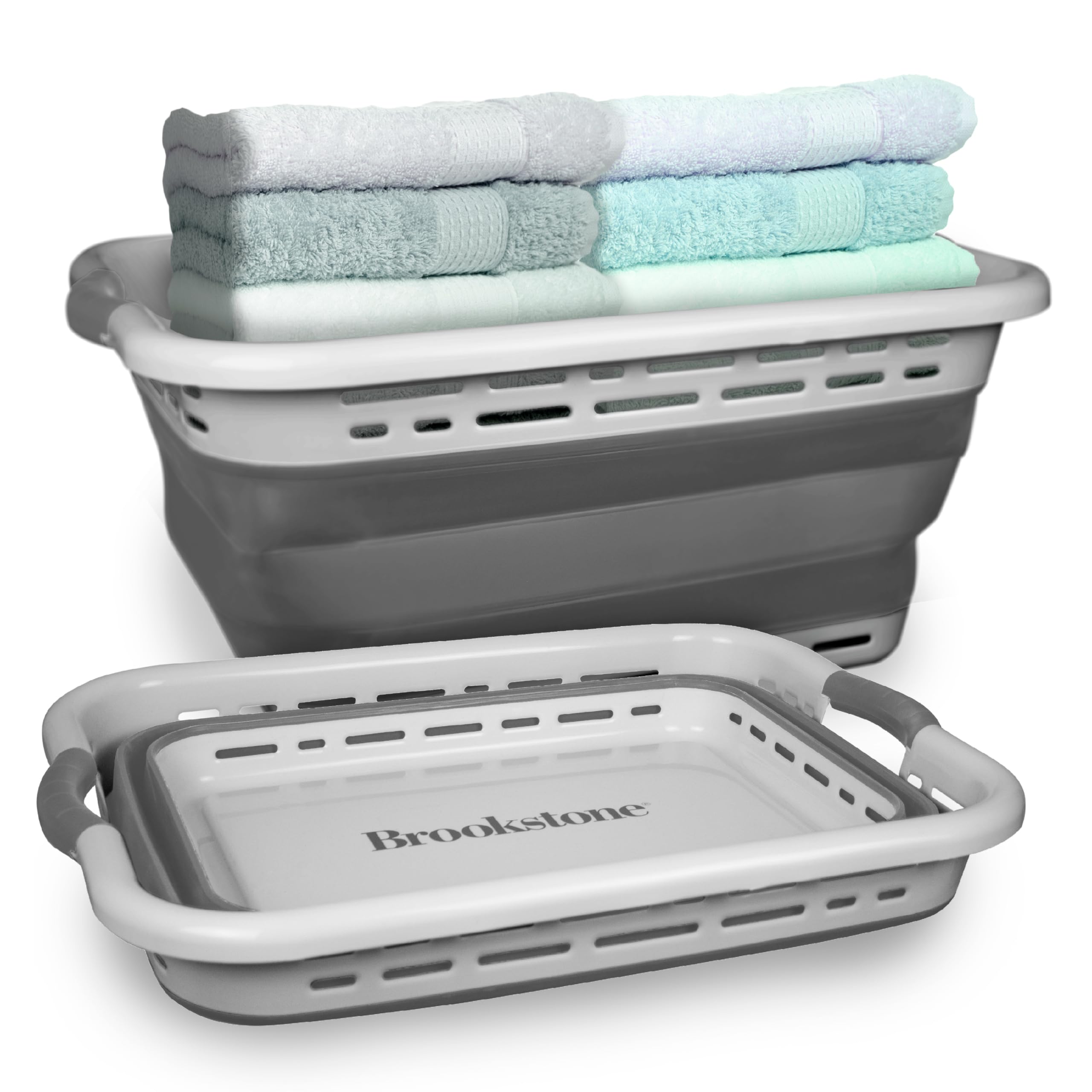 brookstone-11-gallon-xl-24-collapsible-laundry-basket-clothes-hamper-space-savin image 8