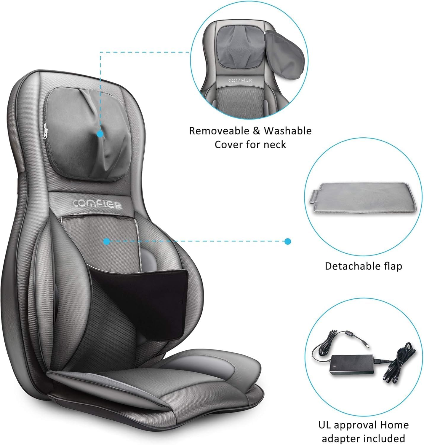 comfier-shiatsu-neck-and-back-massager-with-heat-massage-chair-pad-with-adjustab image 7