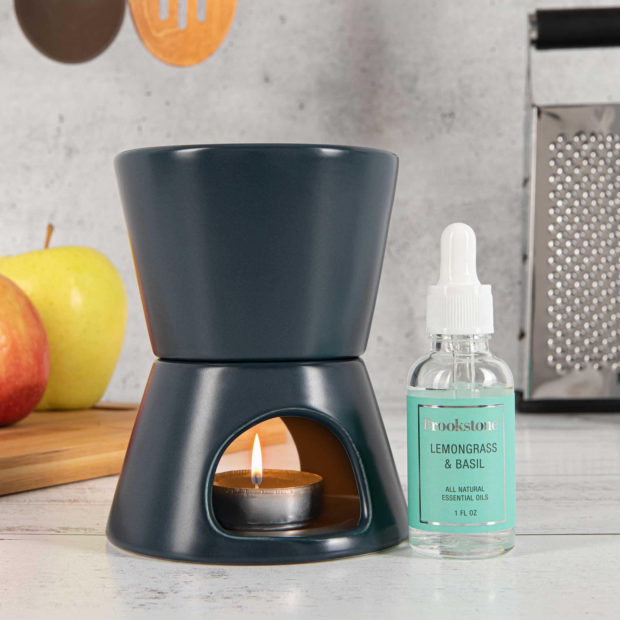 brookstone-2-in-1-tea-light-ceramic-diffuser-and-wax-warmer-ceramic-aromatherapy image 6