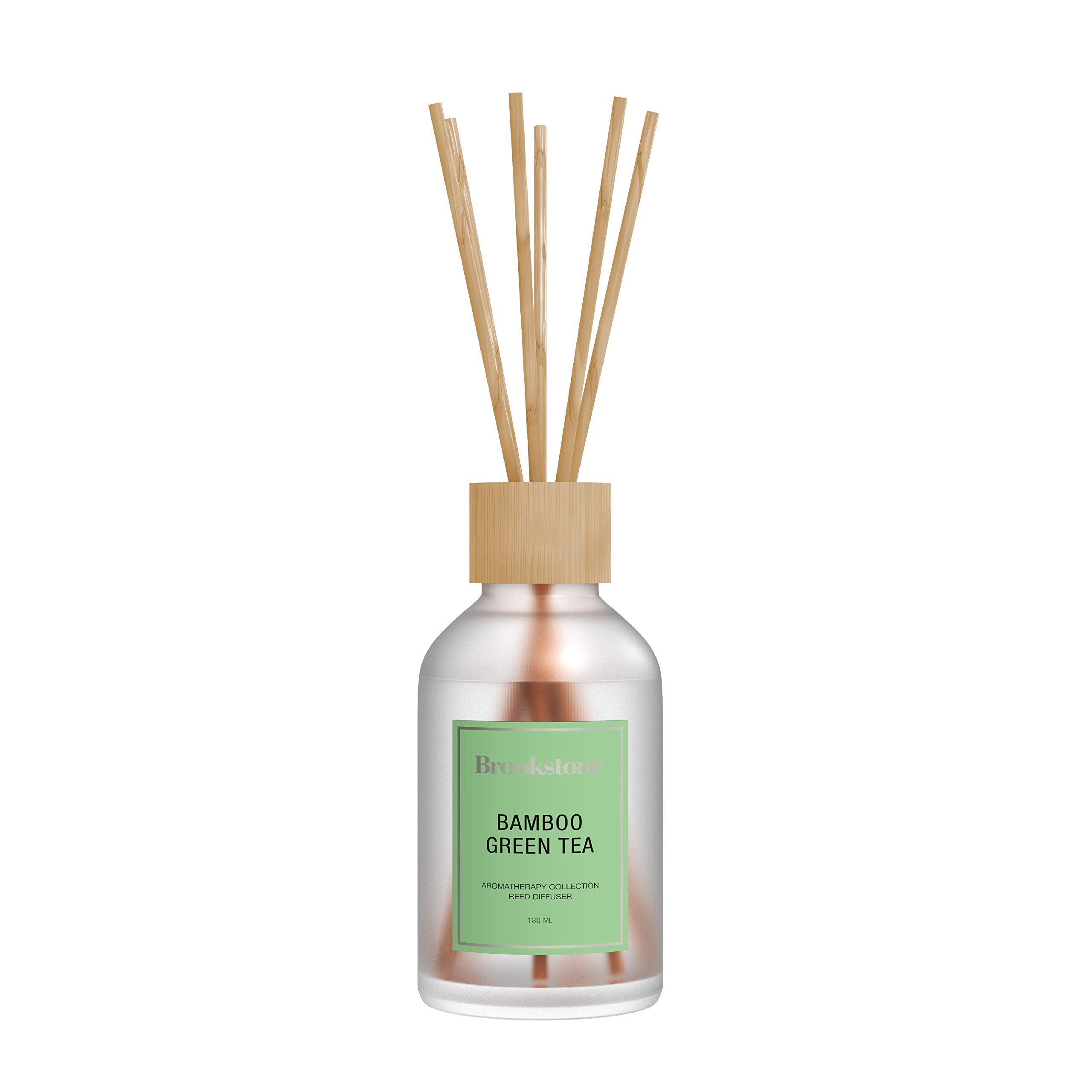 brookstone-essential-oils-reed-diffuser-set-180-ml-bamboo-green-tea-fragrance-8- image 1