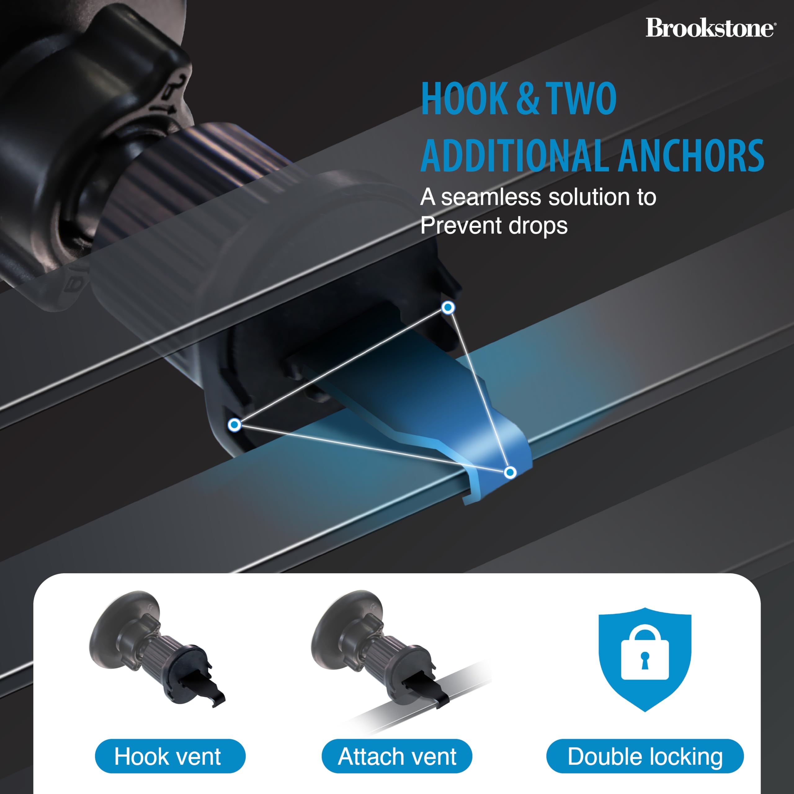 brookstone-magnetic-car-phone-holder-mount-universal-dashboard-windshield-mount- image 3