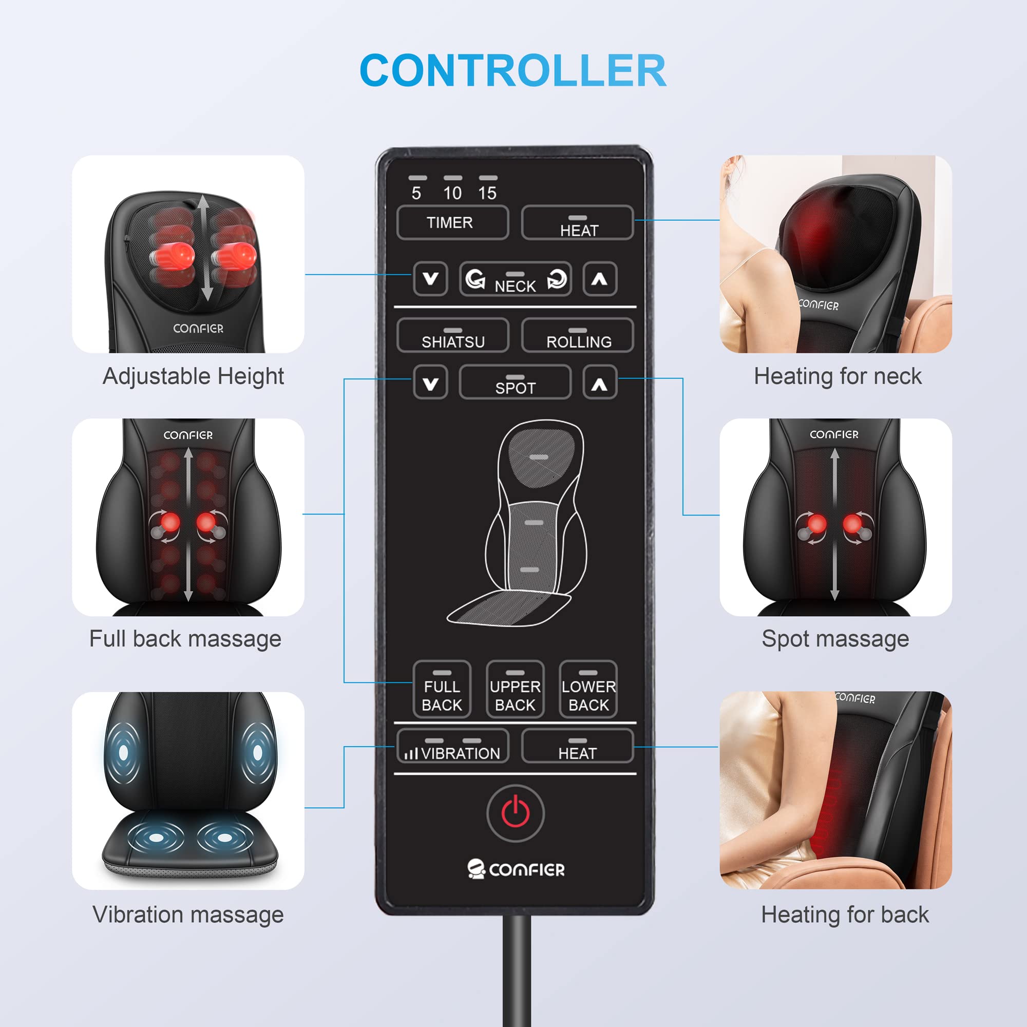 comfier-shiatsu-back-massager-with-heat-full-back-kneading-rolling-massage-chair image 8