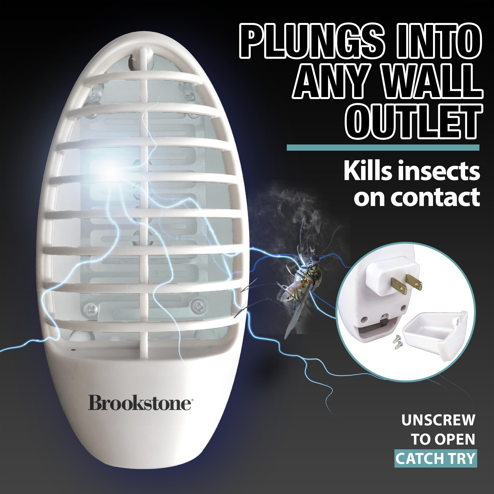 brookstone-wall-plug-in-bug-zapper-2-pack-chemical-free-non-toxic-removable-catc image 4
